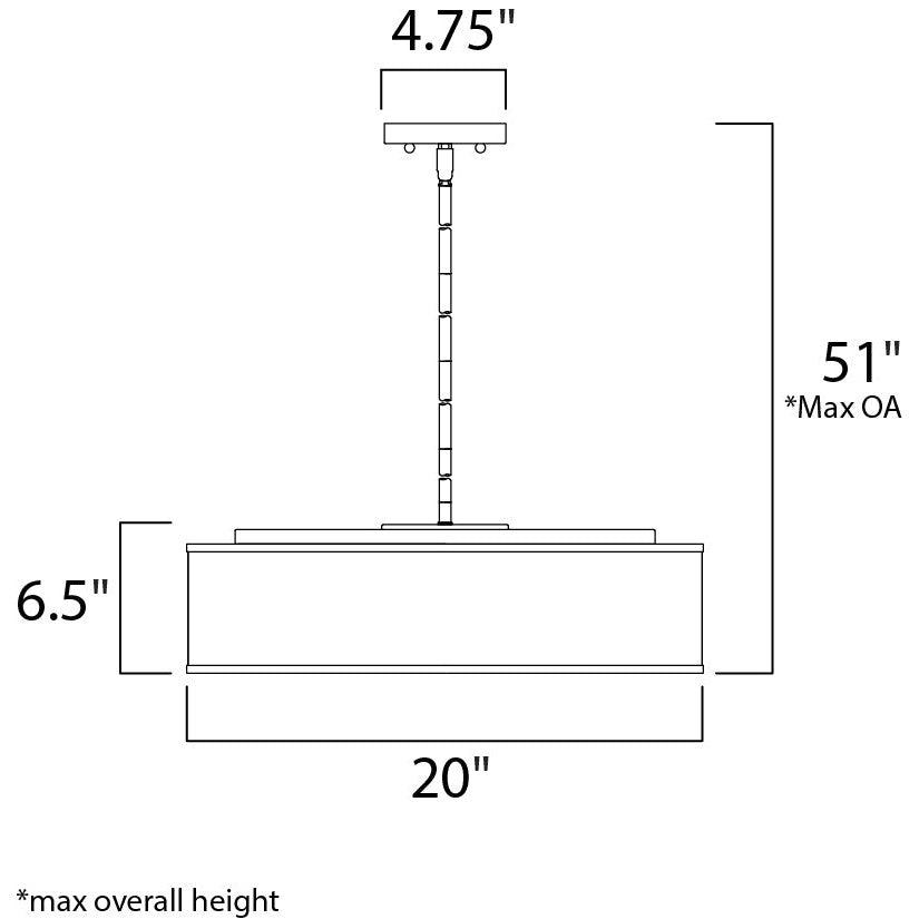 Maxim Lighting PRIME 10226BOSN Pendant Modern - Nickel