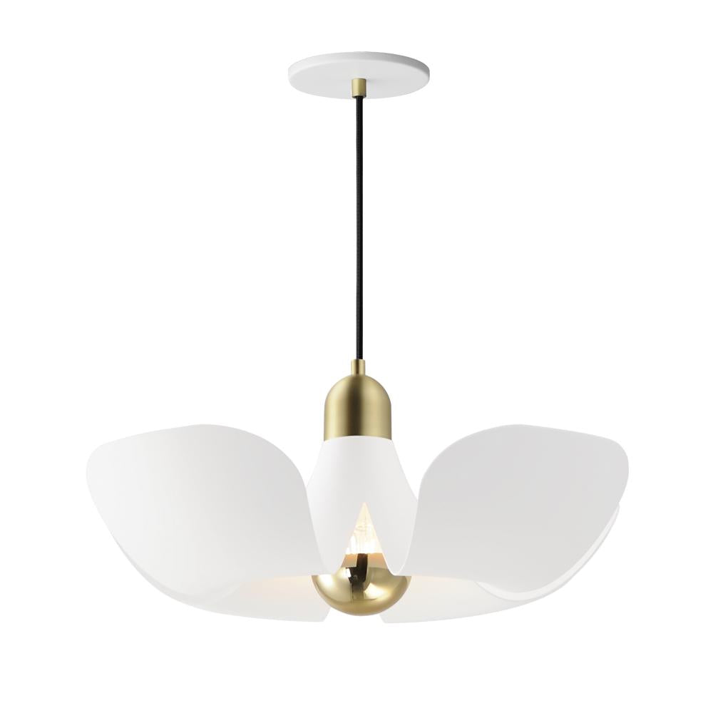 Maxim Lighting POPPY 11394WTSBR Pendant - White Satin Brass