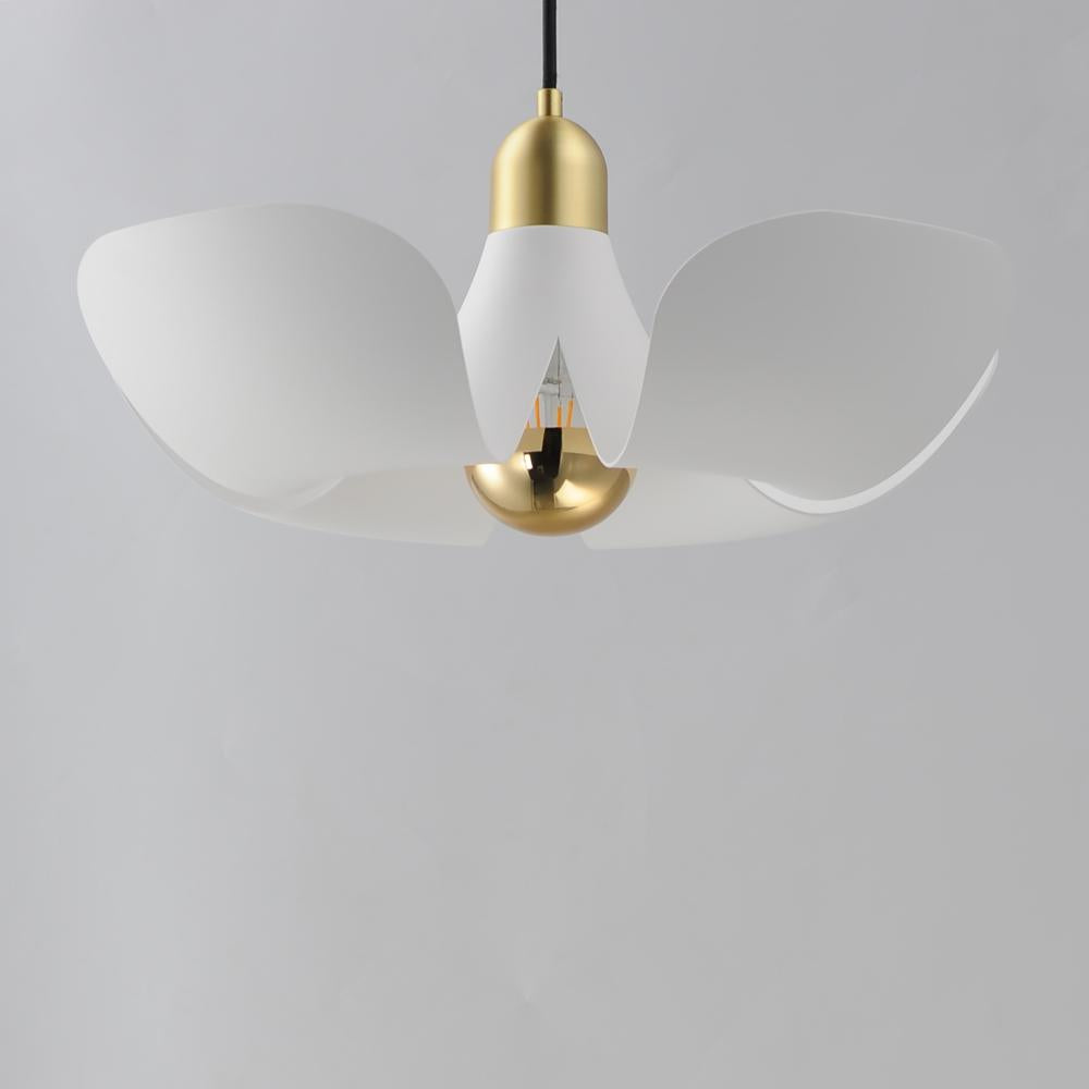 Maxim Lighting POPPY 11394WTSBR Pendant - White Satin Brass