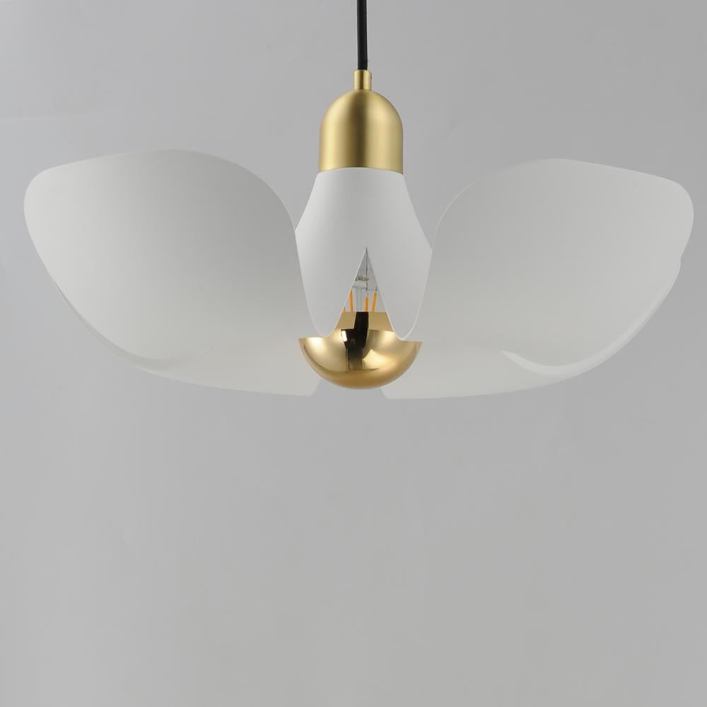 Maxim Lighting POPPY 11394WTSBR Pendant - White Satin Brass