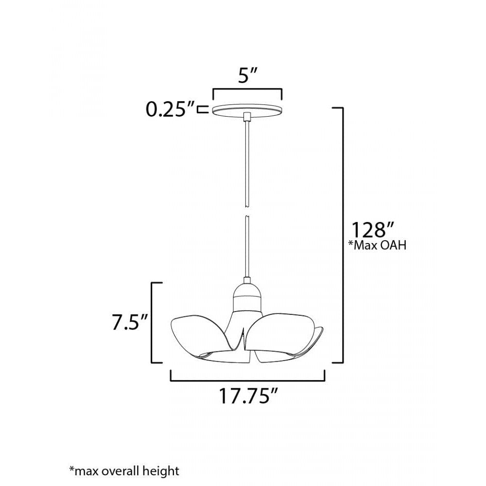 Maxim Lighting POPPY 11394WTSBR Pendant - White Satin Brass