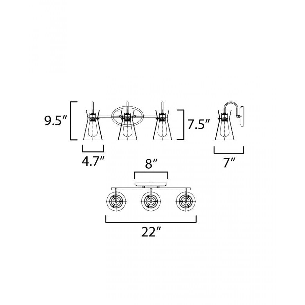 Maxim Lighting AVA 12483CLPC Bathroom Fixture - Chrome