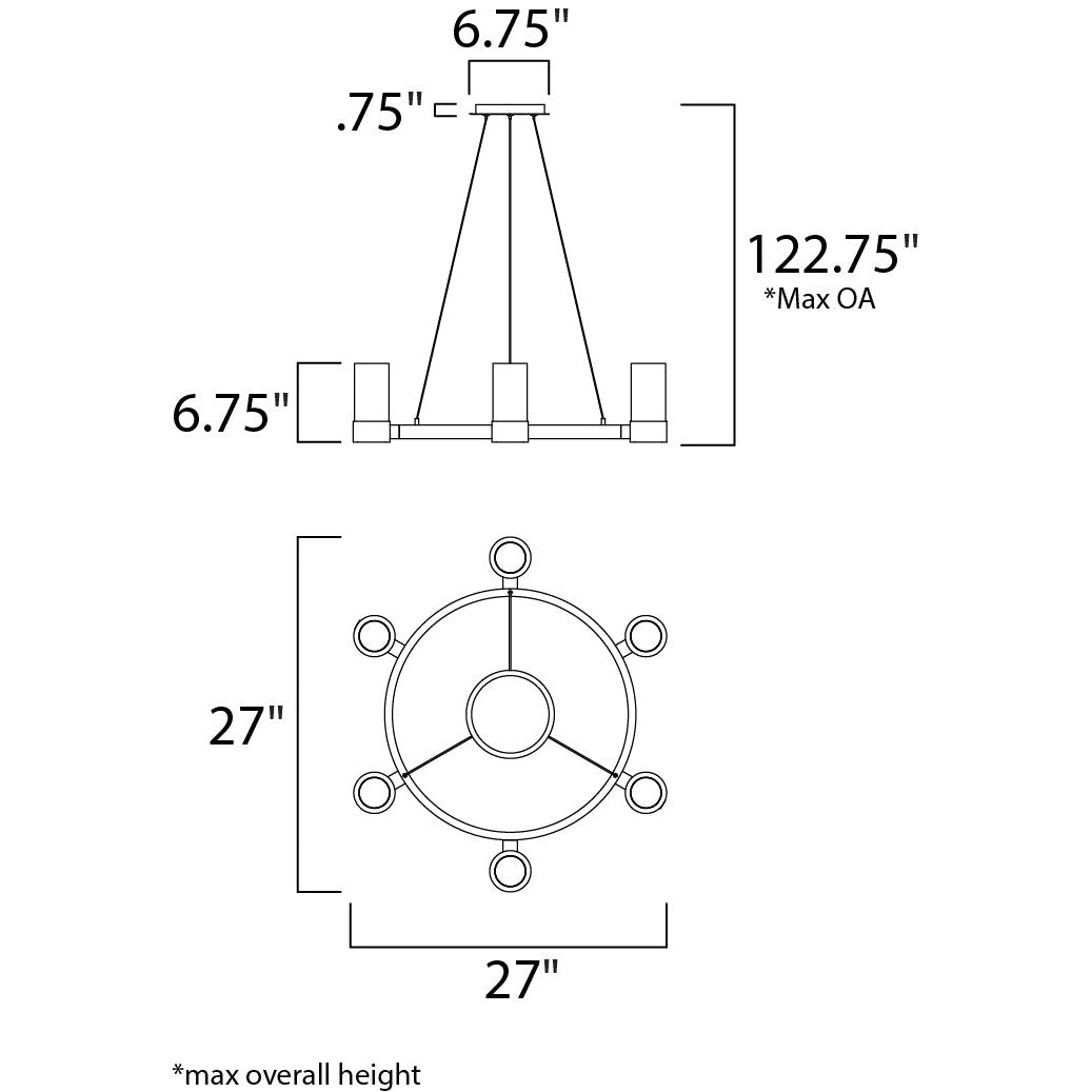 Maxim Lighting SILO 23077CLFTPC Chandelier Contemporary - Chrome