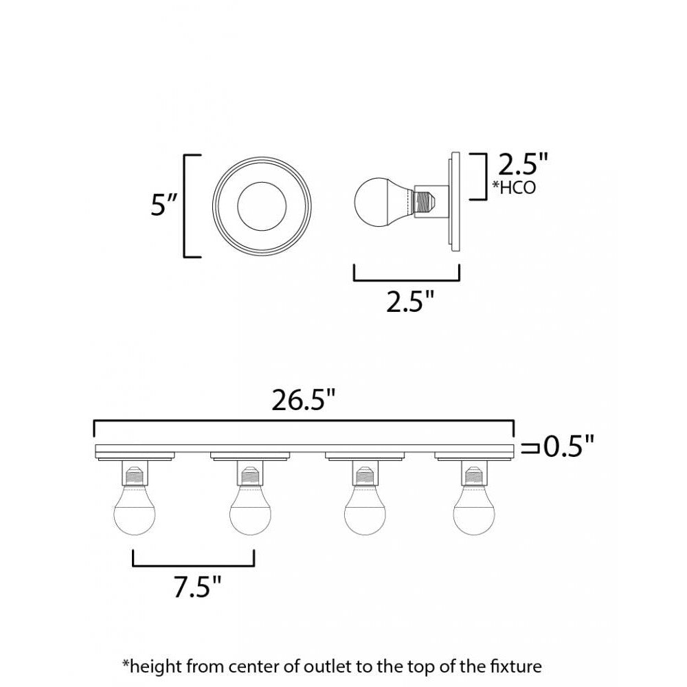 Maxim Lighting HOLLYWOOD 26094BKNAB/BUL Bathroom Fixture - Black