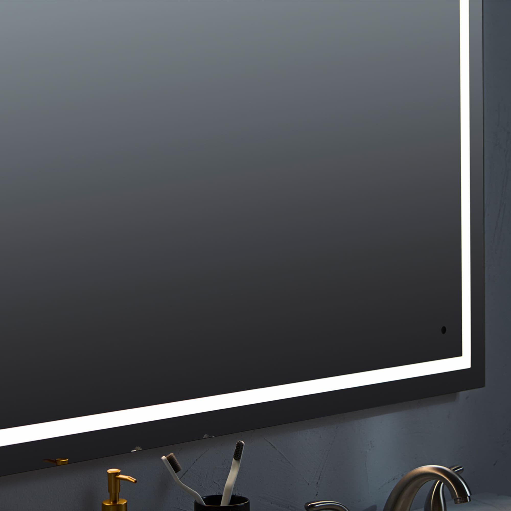 Oxygen Track 3-0504-15 LED Lighted LED Mirror 36 Inch x 36 Inch Square - Black