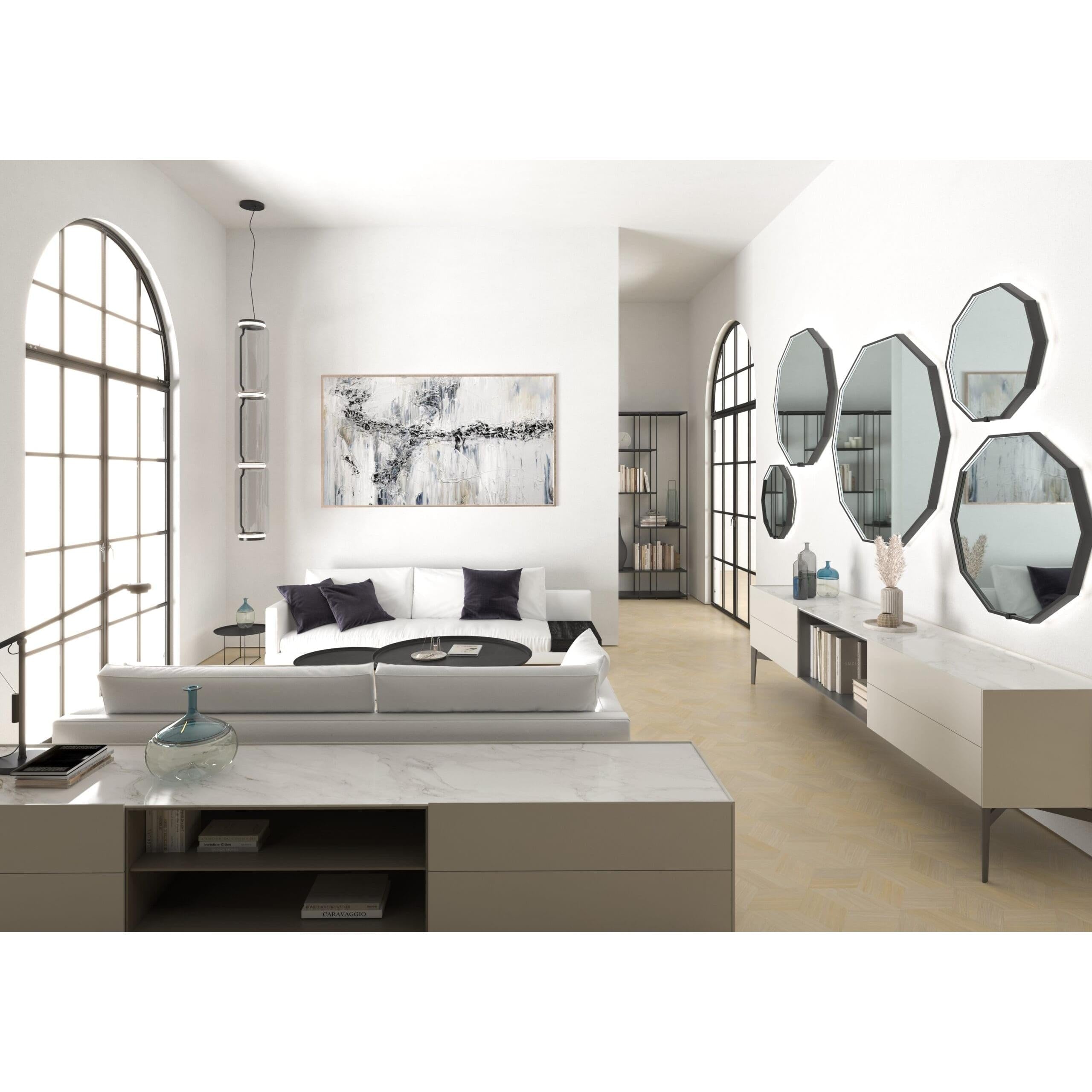 Oxygen Deca 3-1002-15 Lighted LED Mirror 30 Inch Modern - Black Frame