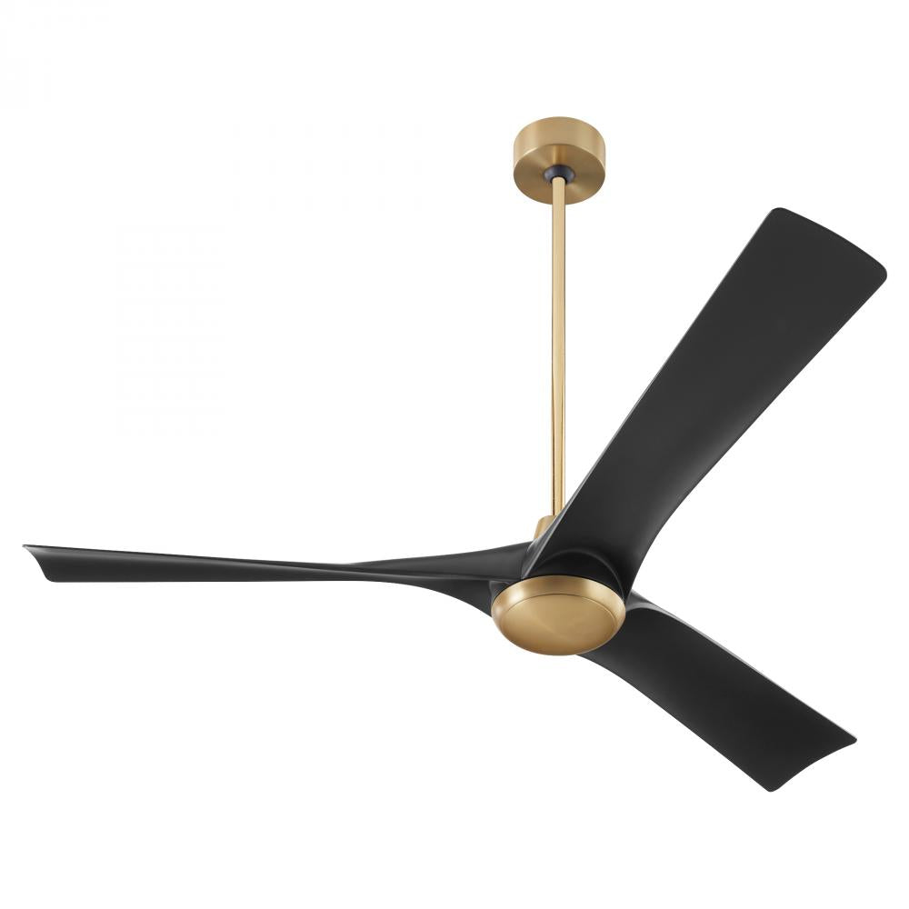 Oxygen Lighting RIDLEY 3-123-1540 Fan - Aged Brass W Black Blades