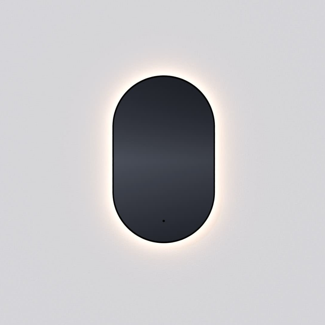Oxygen Lighting ARGO 3-1401-15 Designer Arched Lighted Mirror 22x36 inch - Black Trim