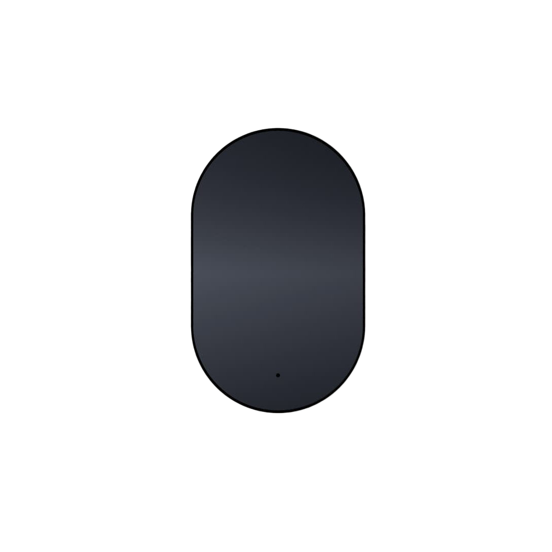 Oxygen Lighting ARGO 3-1401-15 Designer Arched Lighted Mirror 22x36 inch - Black Trim