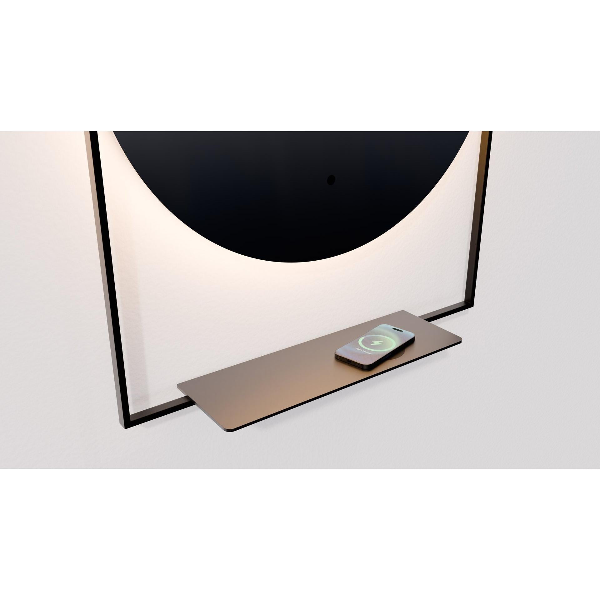 Oxygen CASSIOPEA 3-1801-15 Round Lighted LED Vanity Mirror with Wireless Phone Charger