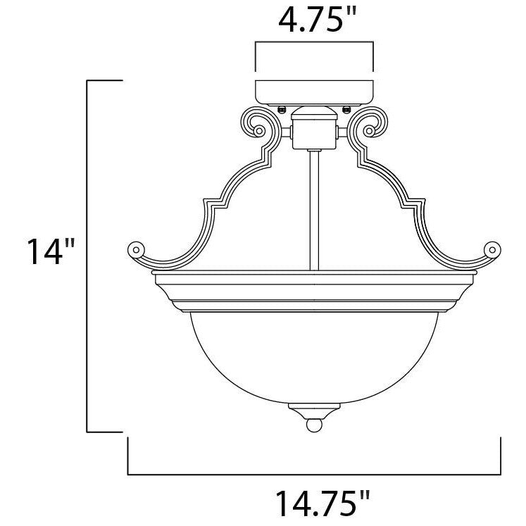 Maxim Lighting ESSENTIALS - 584X 5843MRSN Semi Flush Mt Contemporary - Nickel