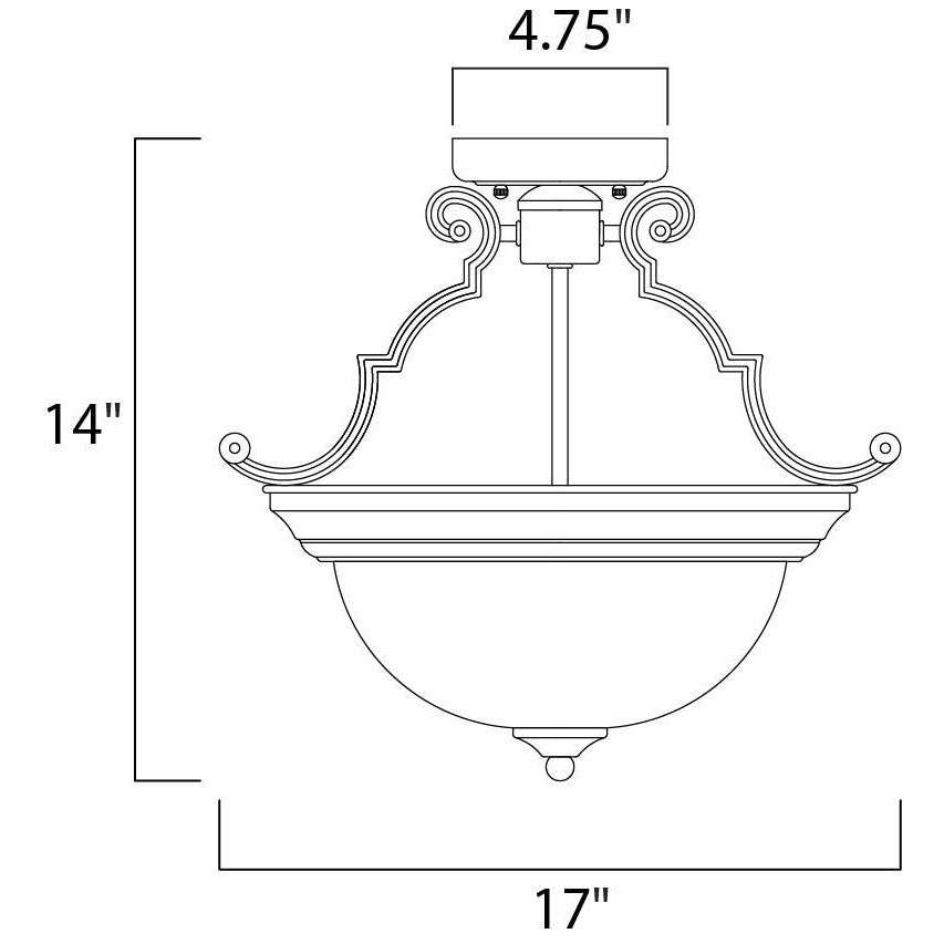 Maxim Lighting ESSENTIALS - 584X 5844MRSN Semi Flush Mt Contemporary - Nickel