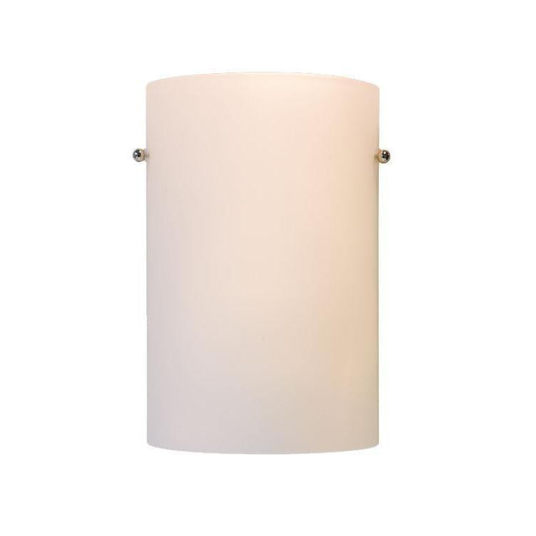 Kuzco Lighting 60331 Hudson 9-in Opal Glass Wall Sconce, UL Damp Rated, Brushed Nickel/Chrome