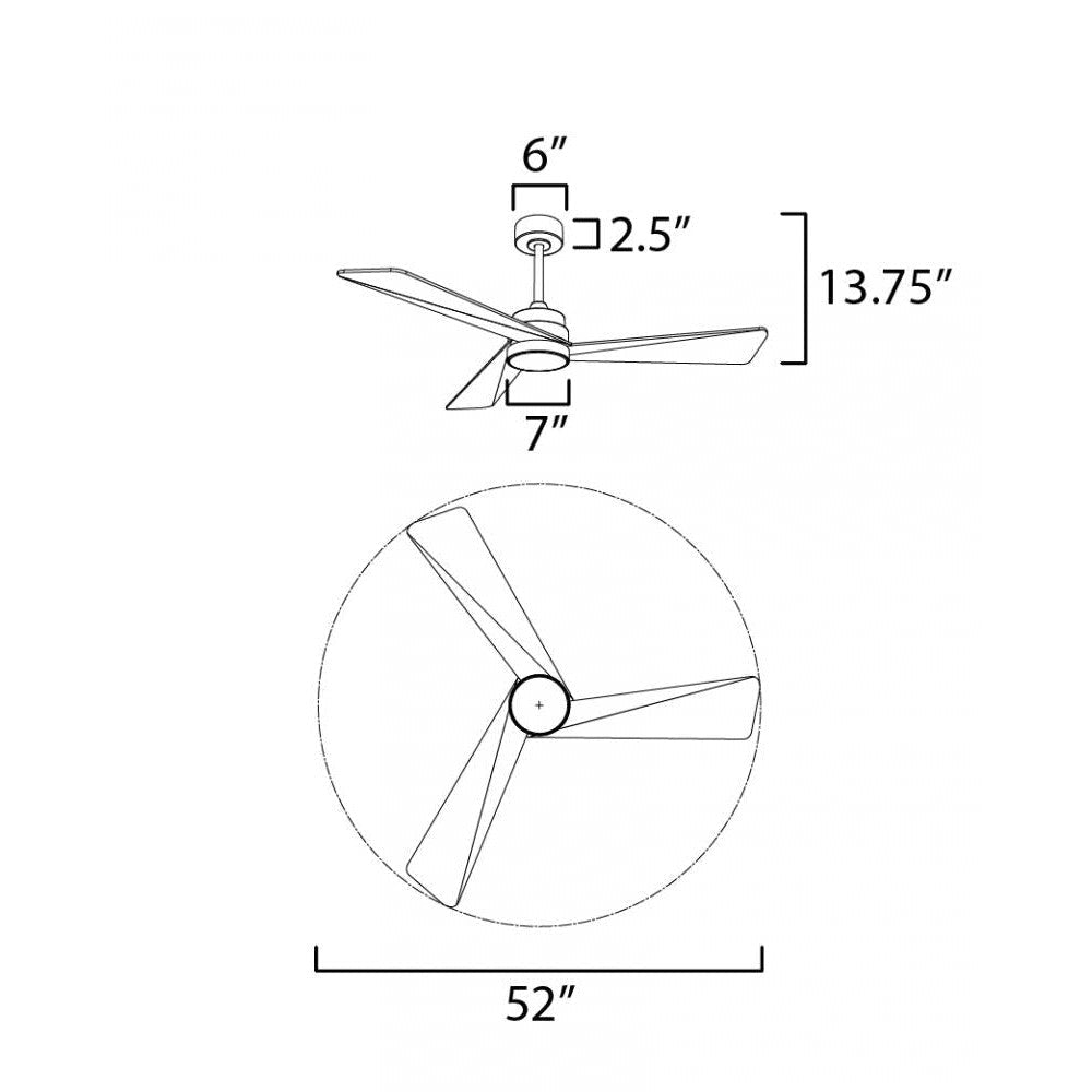 Maxim Lighting VORTEX 88837WTNAB Fan - Brass