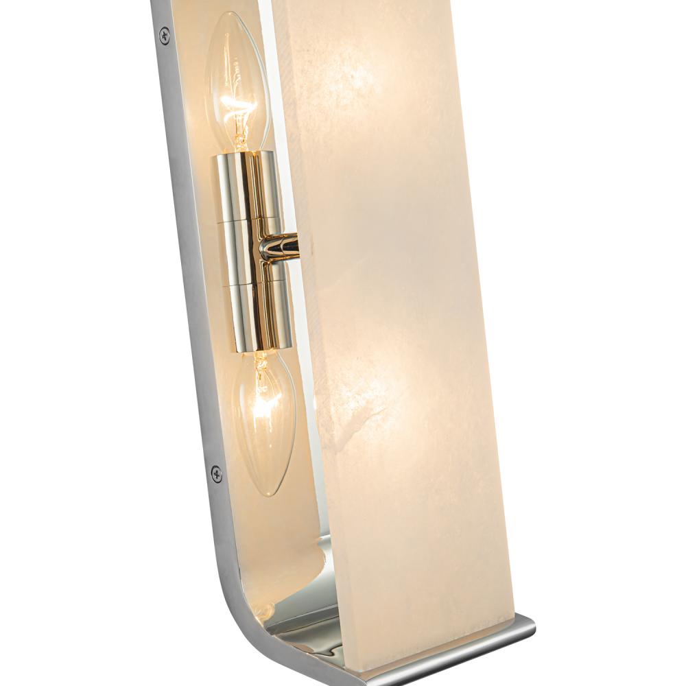 ALORA Lighting Abbott WV327015PNAR Wall/Vanity Light Fixture, UL Damp Rated, Polished Nickel/Alabaster