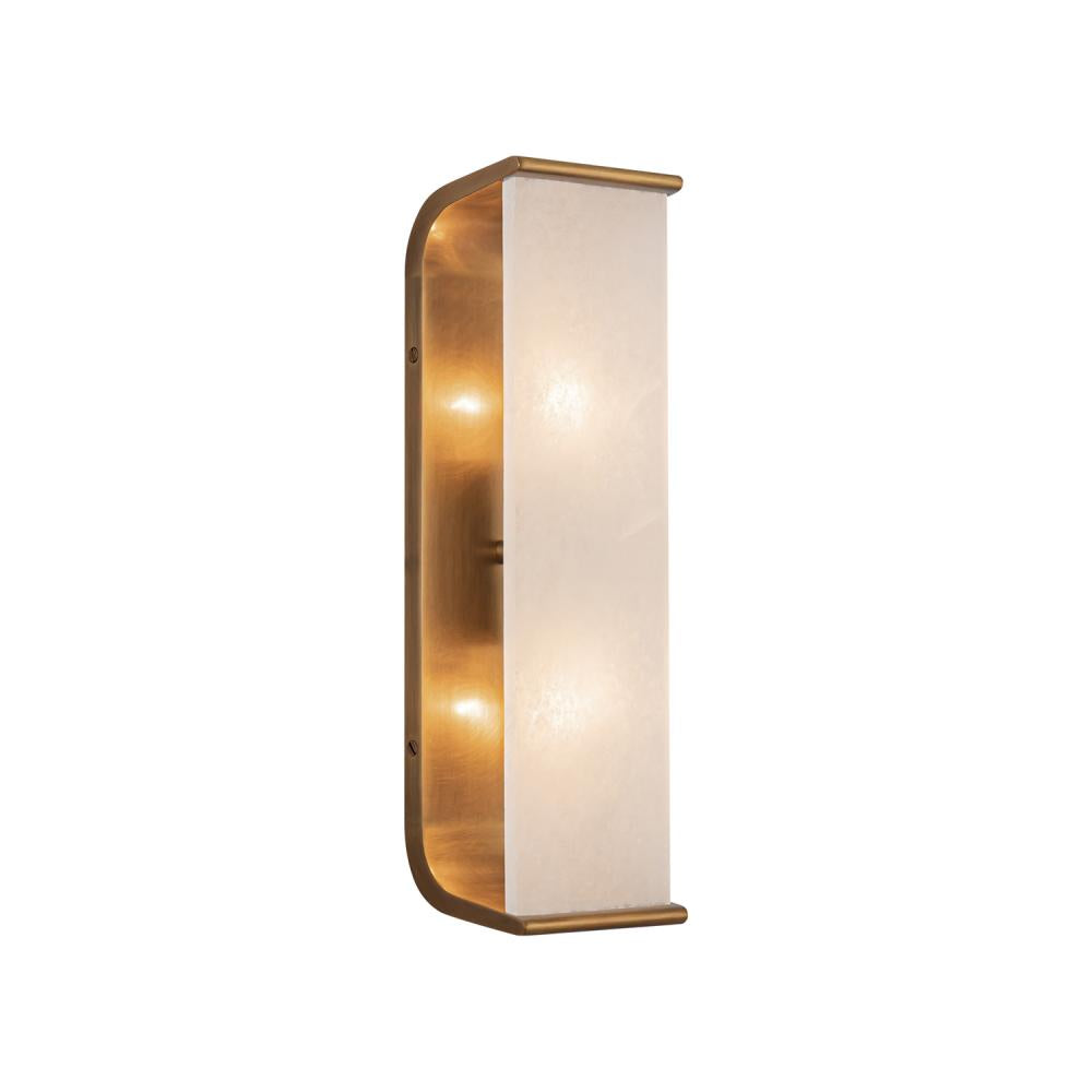 Alora Lighting Abbott WV327015VBAR Wall/Vanity Lights, Vintage Brass/Alabaster