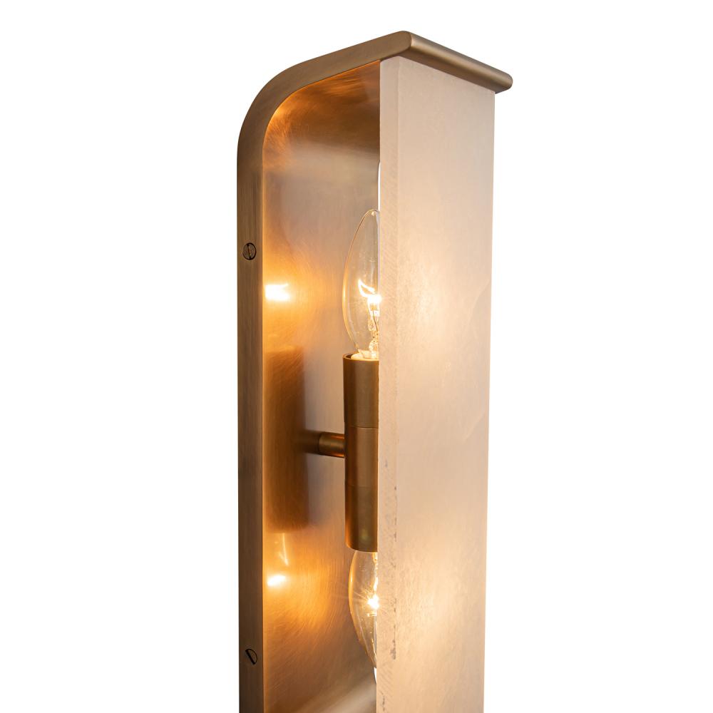 Alora Lighting Abbott WV327015VBAR Wall/Vanity Lights, Vintage Brass/Alabaster