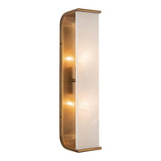 ALORA Lighting Abbott WV327019VBAR Wall/Vanity Light Fixture, UL Damp Rated, Vintage Brass/Alabaster
