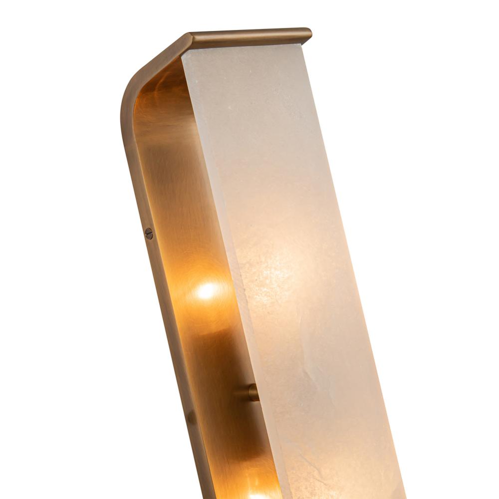 ALORA Lighting Abbott WV327019VBAR Wall/Vanity Light Fixture, UL Damp Rated, Vintage Brass/Alabaster