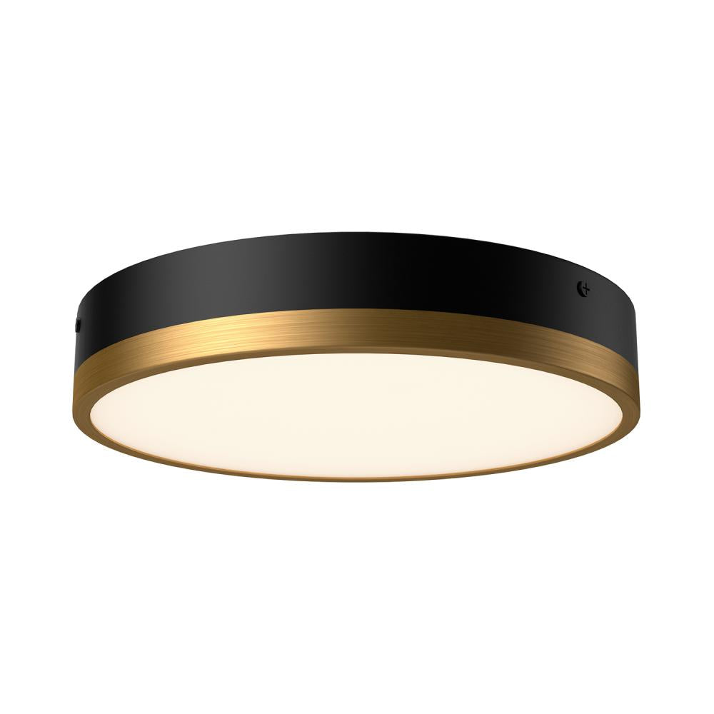 ALORA MOOD Lighting FM554211AGMB-5CCT Flush Mount, LED, Aged Gold/Matte Black