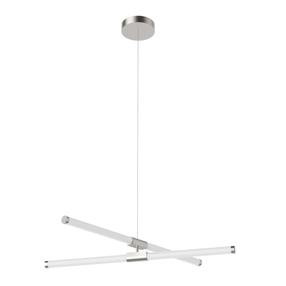Kuzco Lighting CH18537-BN Akari 37-in Brushed Nickel LED Chandelier, UL Damp Rated, Brushed Nickel