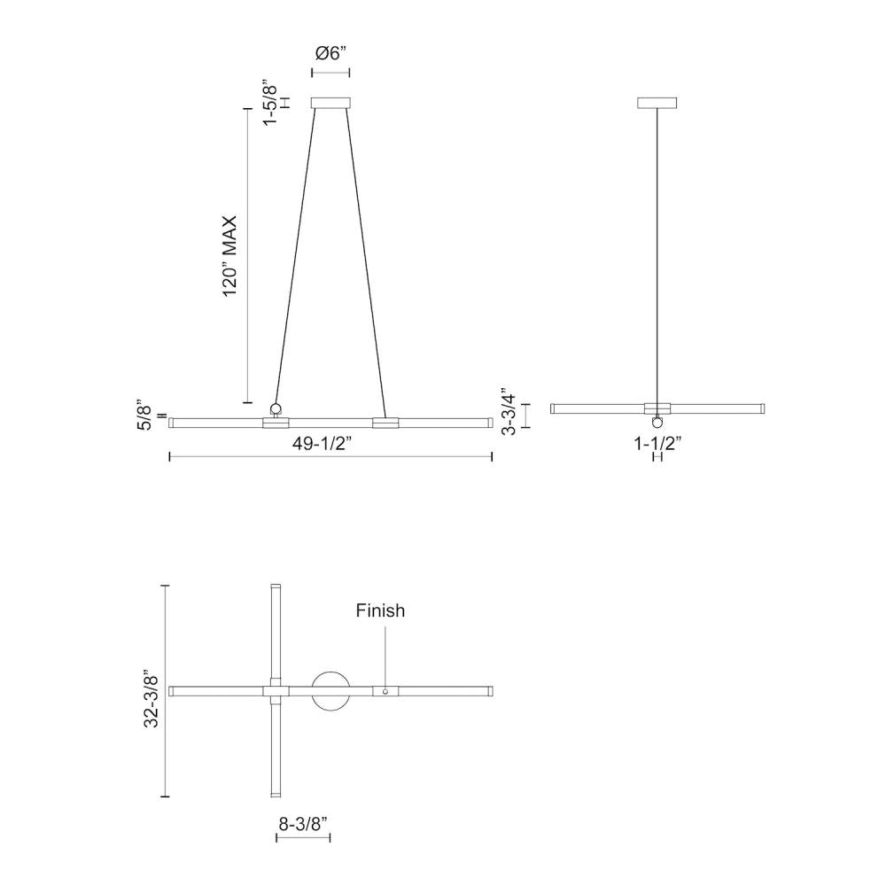 Kuzco Lighting CH18548-BN Chandelier, LED, Brushed Nickel