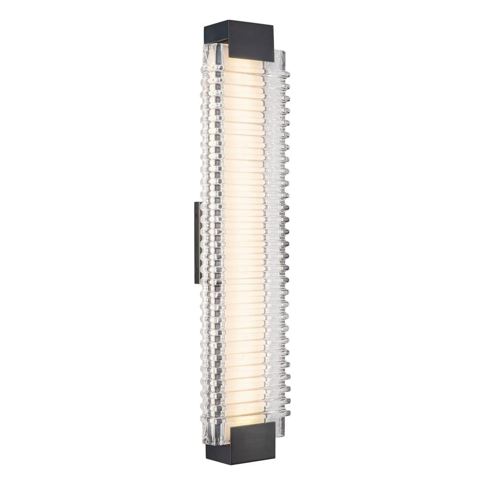 Alora Lighting WV374225UBCR Wall Vanity Light Fixture, Urban Bronze/Ribbed Glass