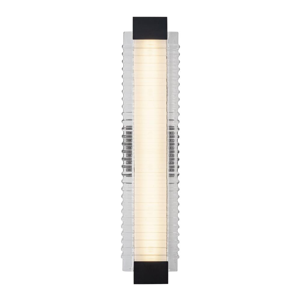 Alora Lighting WV374225UBCR Wall Vanity Light Fixture, Urban Bronze/Ribbed Glass