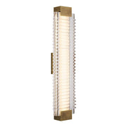 ALORA Lighting WV374225VBCR Wall Vanity Light Fixture, UL Damp Rated, Vintage Brass/Ribbed Glass