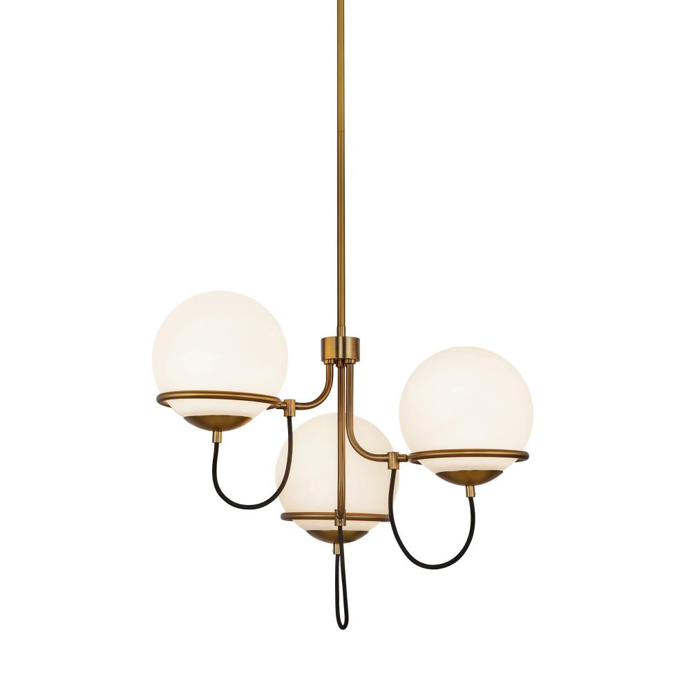 ALORA MOOD Lighting Alba CH458323AGOP Chandelier, UL Listed, Aged Brass/Opal Glass