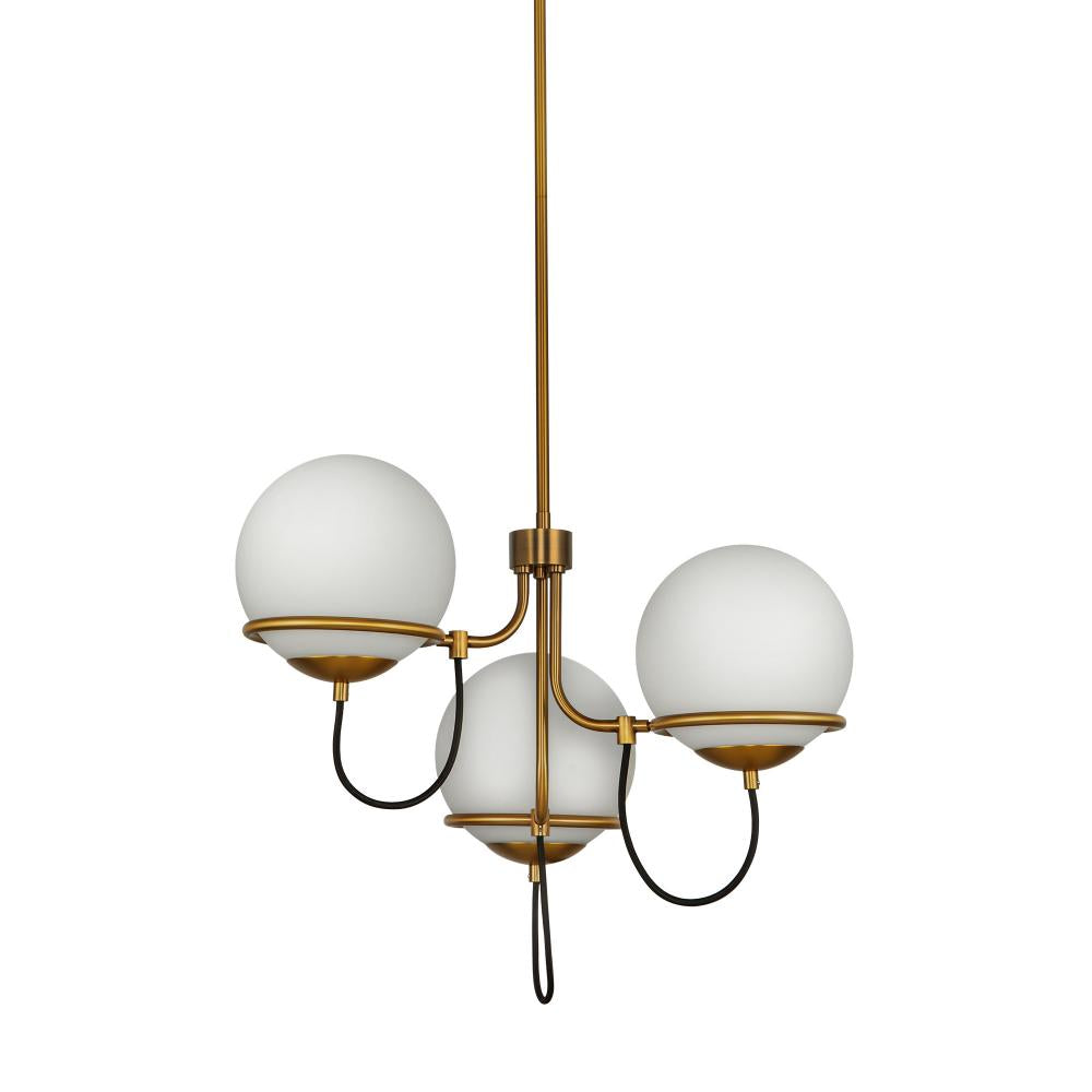 ALORA MOOD Lighting Alba CH458323AGOP Chandelier, UL Listed, Aged Brass/Opal Glass