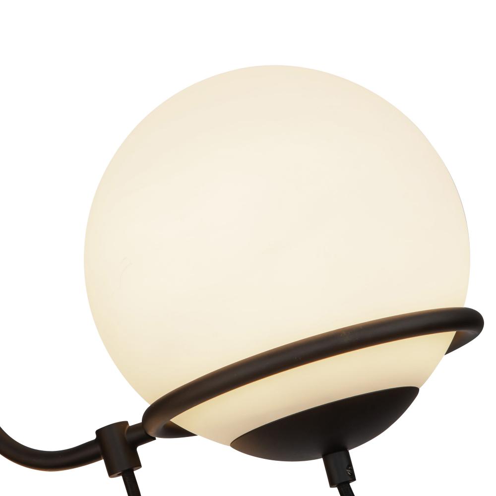 ALORA MOOD Lighting Alba 23-in 3 Lights Chandelier, UL Listed, Matte Black/Opal Glass
