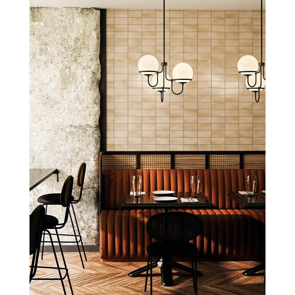 ALORA MOOD Lighting Alba 23-in 3 Lights Chandelier, UL Listed, Matte Black/Opal Glass