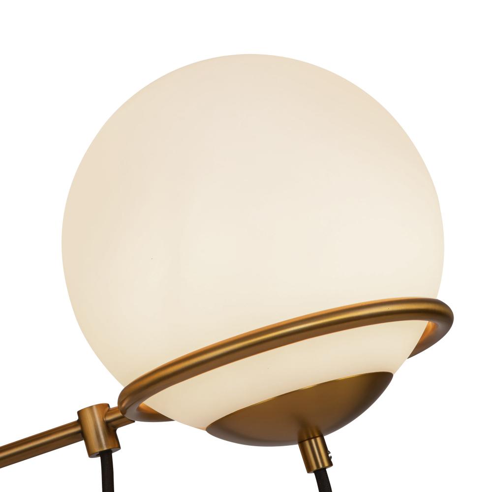 ALORA MOOD Lighting Alba 32-in CH458632AGOP Chandelier, UL Damp Rated, Aged Brass/Opal Glass