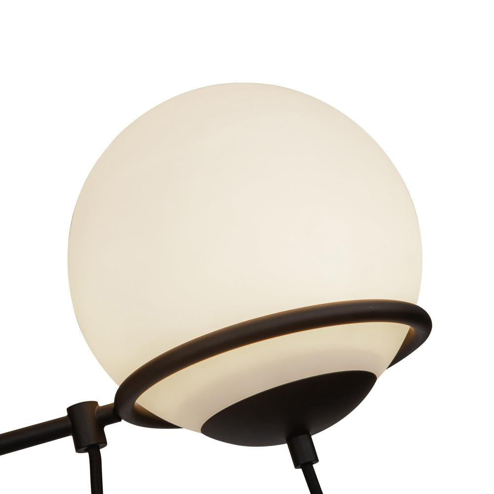 ALORA MOOD Lighting CH458632MBOP Chandelier, 6 Lights, Matte Black/Opal Glass