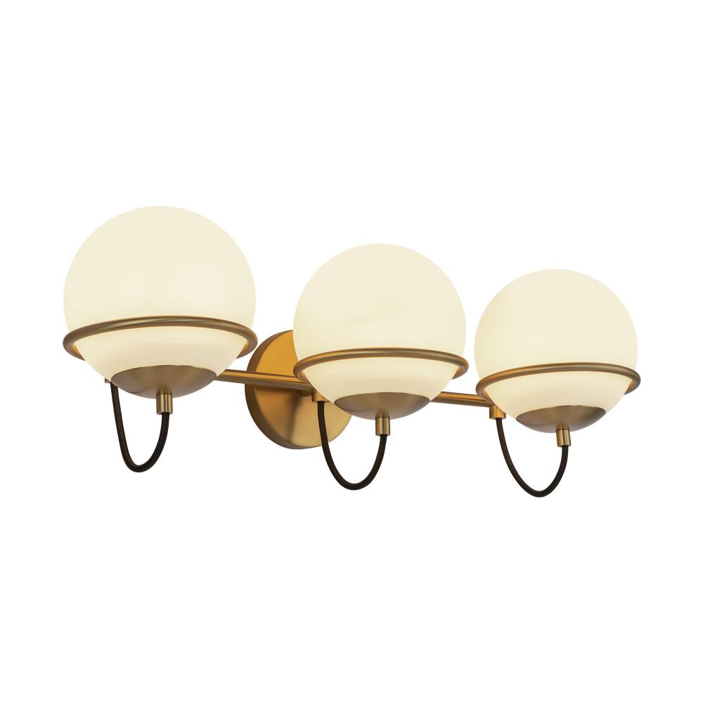 ALORA MOOD Lighting WV458324AGOP Wall Vanity Light Fixture, UL Damp Rated, Aged Brass/Opal Glass