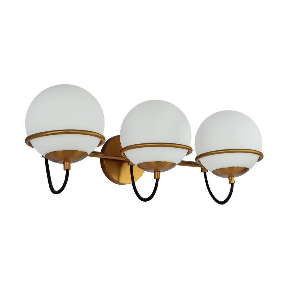 ALORA MOOD Lighting WV458324AGOP Wall Vanity Light Fixture, UL Damp Rated, Aged Brass/Opal Glass