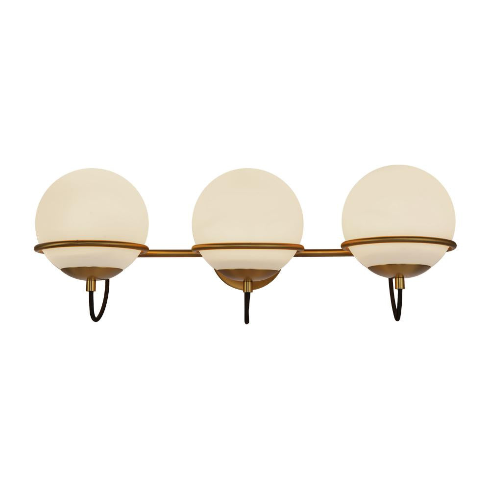 ALORA MOOD Lighting WV458324AGOP Wall Vanity Light Fixture, UL Damp Rated, Aged Brass/Opal Glass