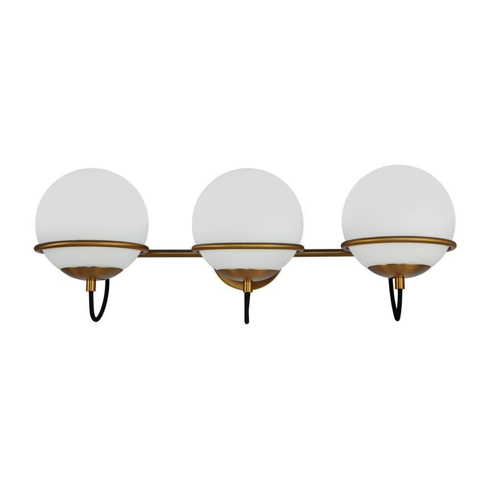 ALORA MOOD Lighting WV458324AGOP Wall Vanity Light Fixture, UL Damp Rated, Aged Brass/Opal Glass