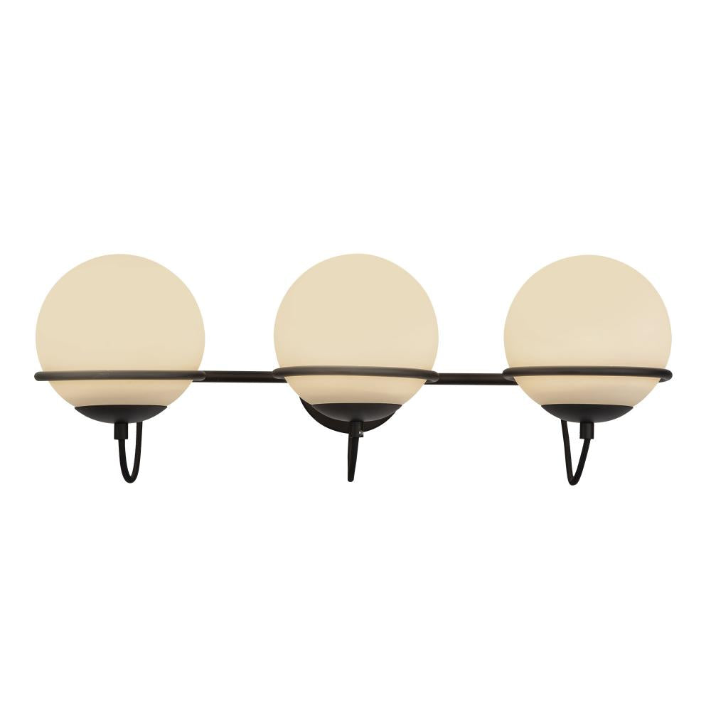 ALORA MOOD Lighting WV458324MBOP Vanity Light Fixture, 24-in, 3 Lights, Matte Black/Opal Glass