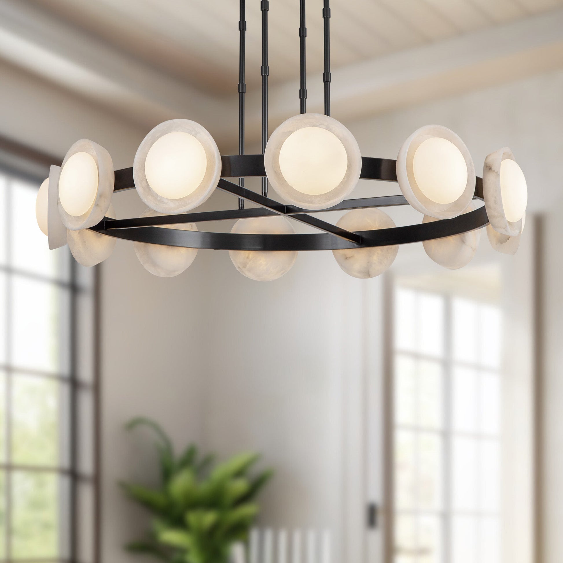 ALORA Lighting CH320050UBAR-UNV Pendant Light, LED, Urban Bronze/Alabaster