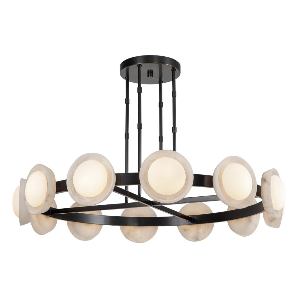 ALORA Lighting CH320050UBAR Alonso 50-in Chandelier, Urban Bronze/Alabaster