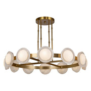 ALORA Lighting CH320050VBAR Alonso 50-in LED Chandelier, UL Listed, Vintage Brass/Alabaster