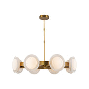 ALORA Lighting CH320837VBAR-UNV Alonso 37-in LED Chandelier, Vintage Brass/Alabaster