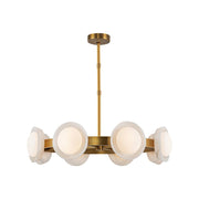 ALORA Lighting CH320837VBAR 37-in LED Chandelier, Vintage Brass/Alabaster