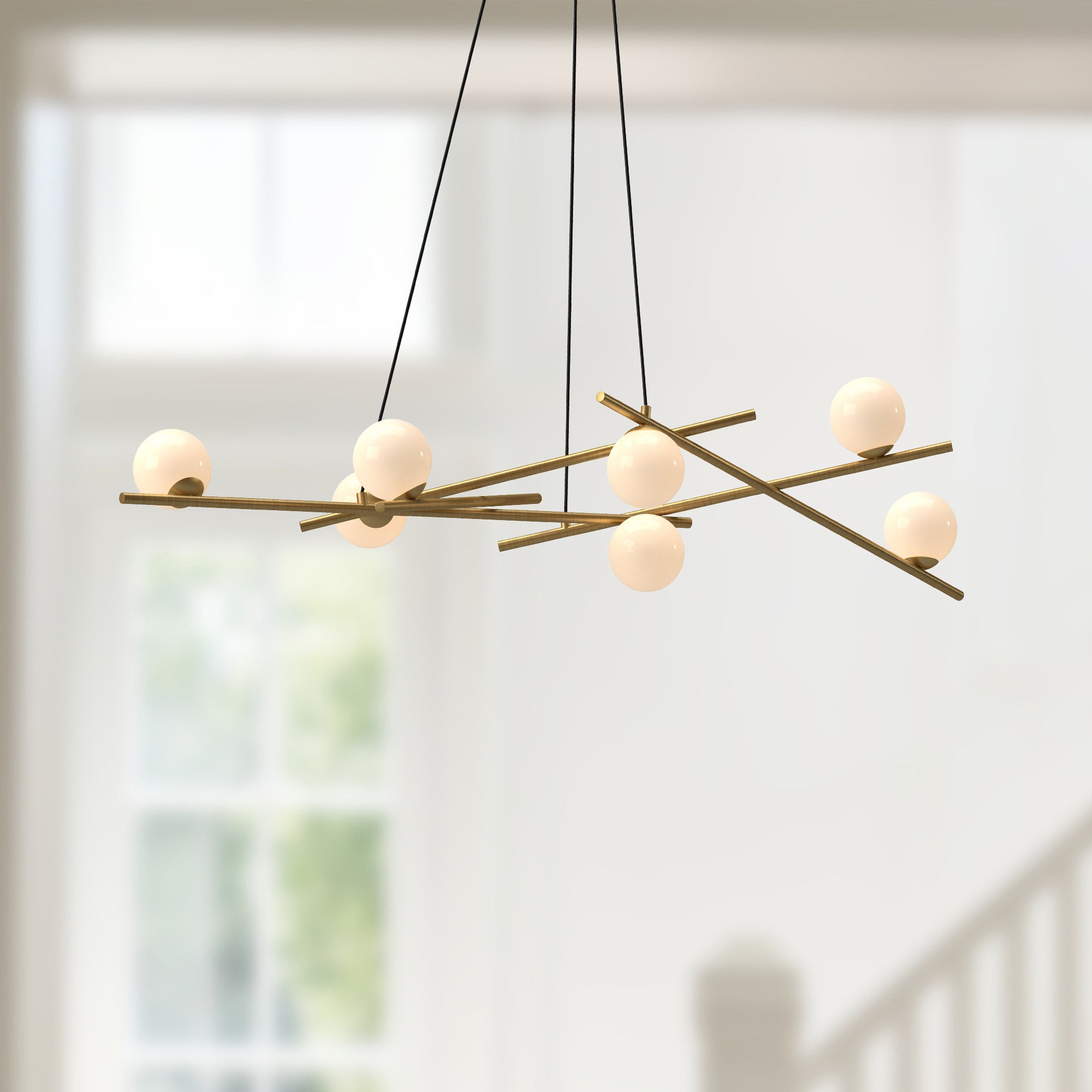 Kuzco Amara CH89854-BG/GO-UNV LED Chandelier, UL Listed, Brushed Gold/Glossy Opal Glass