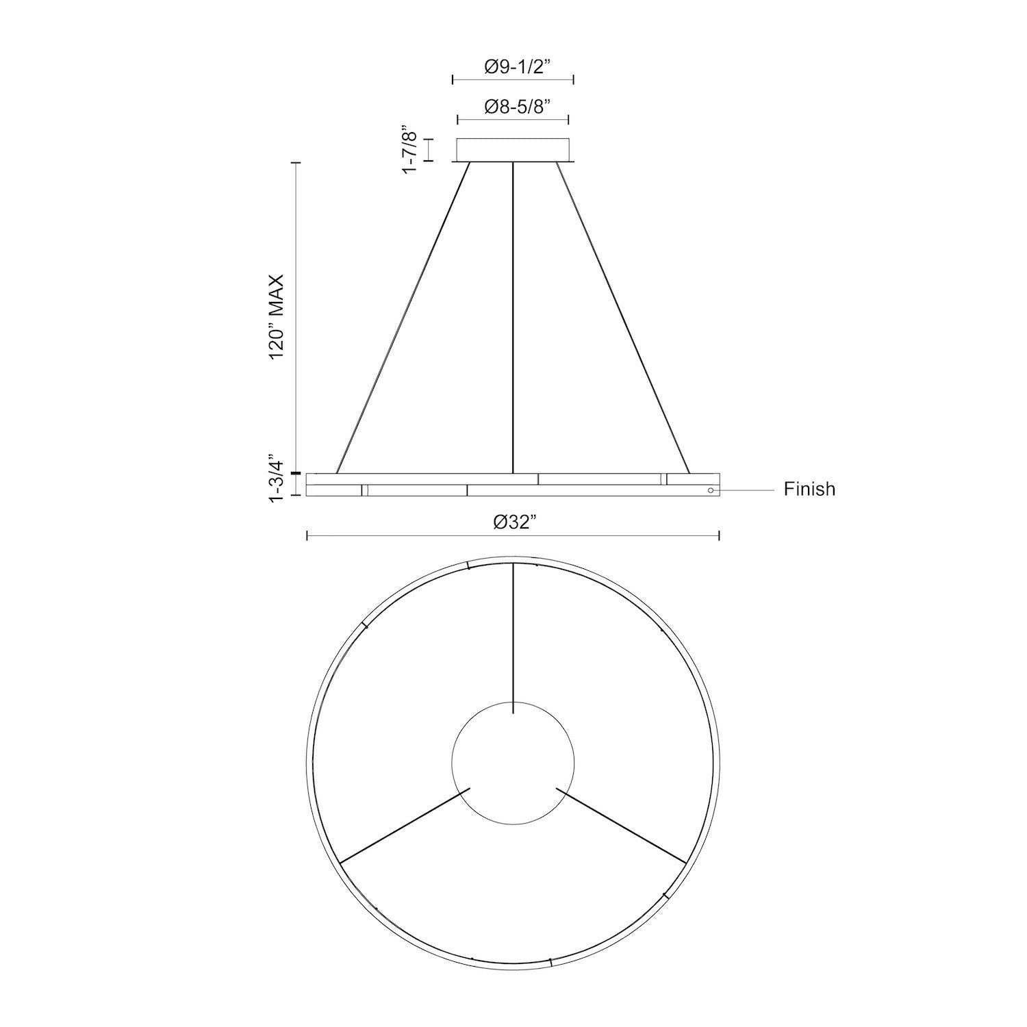 Kuzco Anello Minor PD52732-BK-UNV Pendant, Two Layers, Black