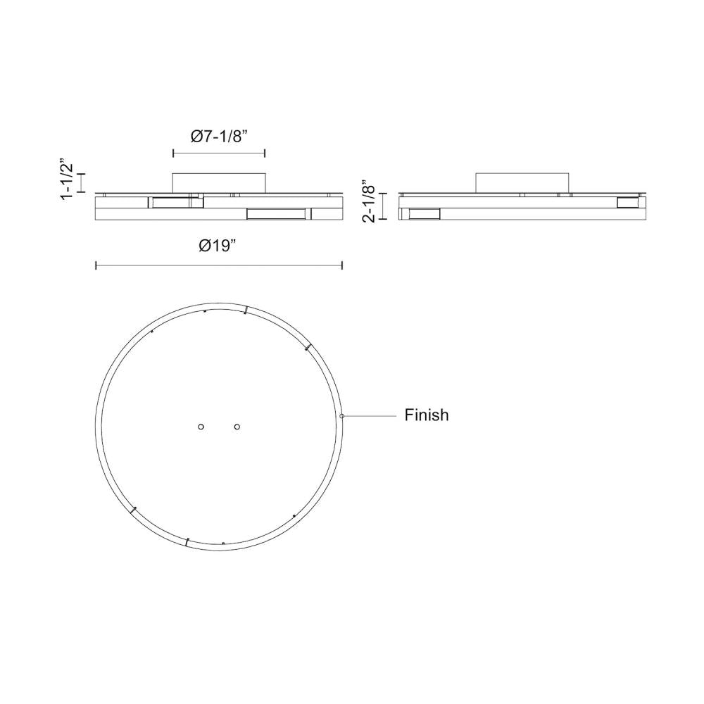 Kuzco Anello Minor FM52719-BN Flush Mount, UL Damp Rated, Brushed Nickel