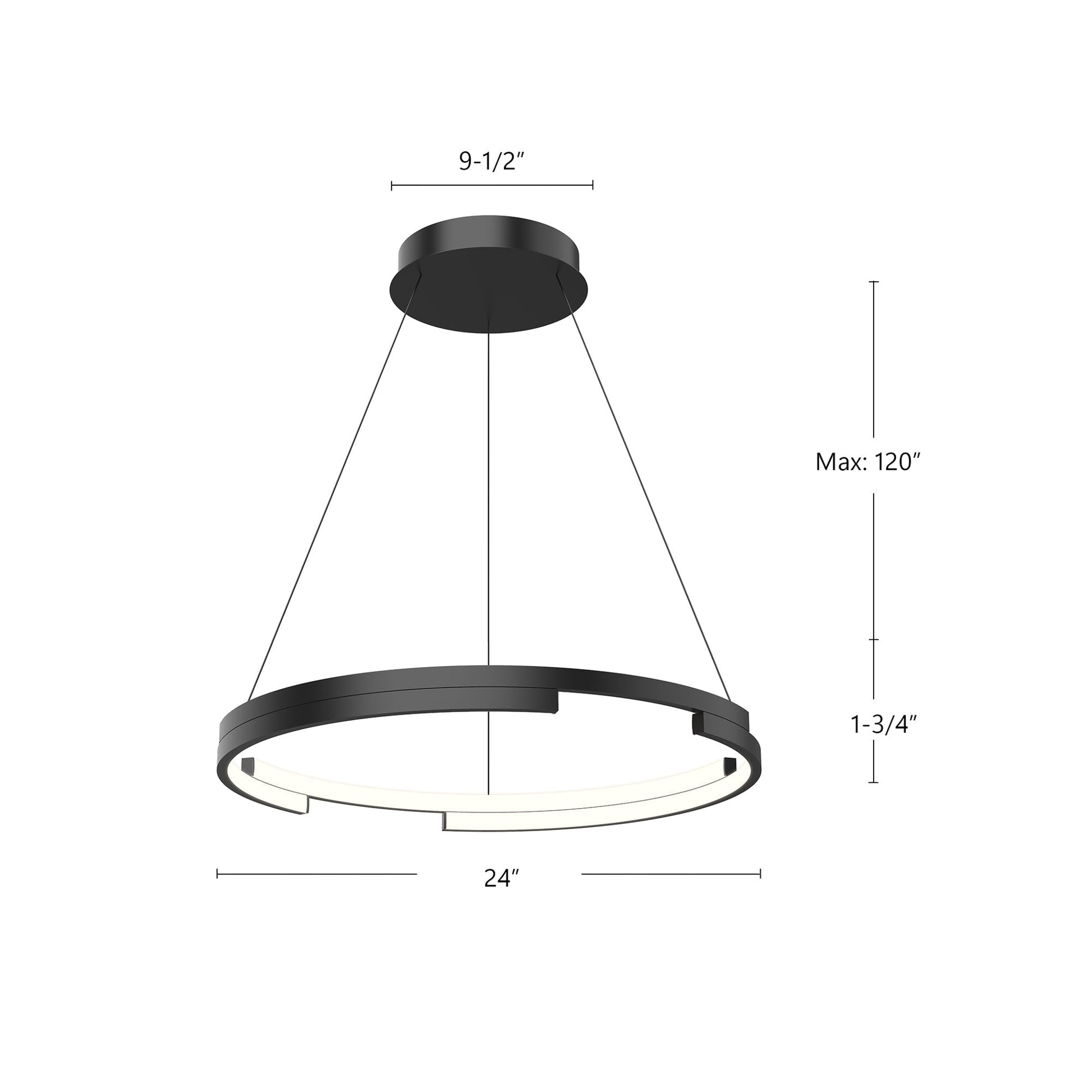 Kuzco Anello Minor PD52724-WT-UNV Pendant, 24-in, LED, Walnut