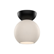 Kuzco SF59706-BK/OP Semi Flush Mount, 6-in, Black/Opal Glass